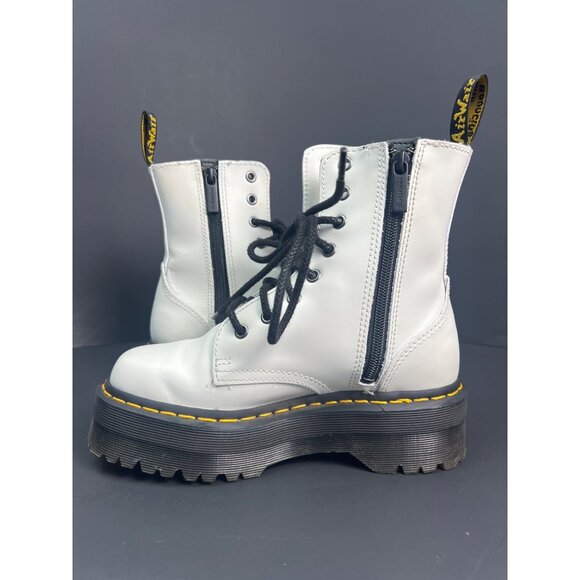 Dr. Martens Jadon White Woman Platform Leather Boots Size EU 37 US 5 US Smooth L - Picture 3 of 13